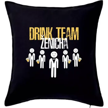 Polštář Drink team ženicha - Polštář 50x50 - 50x50 - Pouze potah ( Černá )