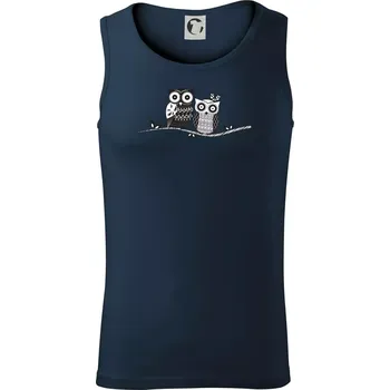 Dvě sovy abstraktní - Tílko pánské Core - 2XL ( Námořní modrá (velmi tmavá - téměř černá) )
