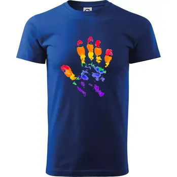 LGBT hand print - Triko extra velké (5-8XL) - 7XL ( Královská modrá )