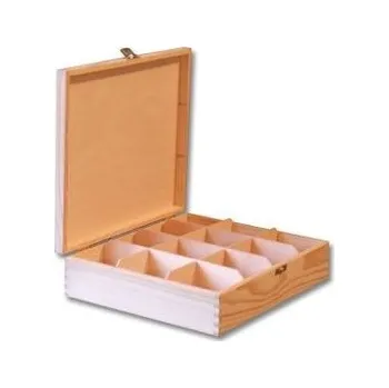 Dřevěná hračka Pudełko drewniane na herbatę 12 komor. 290x245x75mm