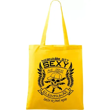 Nákupní taška Nesnáším být sexy - elektrikář - Taška bavlněná - 42 x 38 cm ( Žlutá )