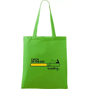 Nákupní taška Rybaření - Catch of the day - Taška bavlněná - 42 x 38 cm ( Apple Green )