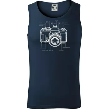 Nákres starý fotoaparát - Tílko pánské Core - XL ( Námořní modrá (téměř černá) )
