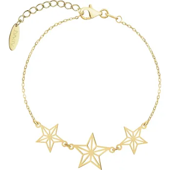 Náramek Pozlacený stříbrný náramek - hvězdy - AP543-6390