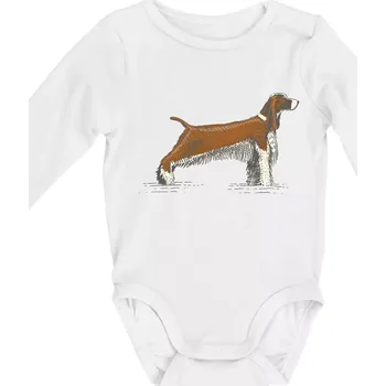 Kojenecký body Vintage Springer spaniel - Body kojenecké s dlouhým rukávem - Dlouhý r. do 3 měs ( Bílá )