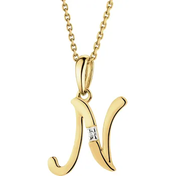 Přívěsek Zlatý přívěsek s diamantem - písmeno N - 0,004 ct - ryzost 585 - 109.883/N