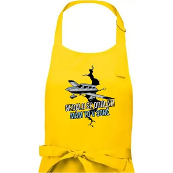 Kuchyňská zástěra Nedalo se odolat, mám to v sobě letadlo - Pánská zástěra na vaření - Univerzální velikost ( Žlutá )