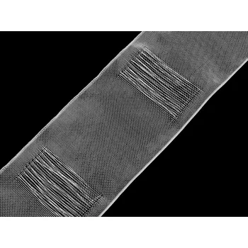 Záclonovka šíře 10 cm s poutky k navlečení na tyč, barva transparent