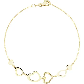 Náramek Zlatý náramek - srdce - AP543-5936