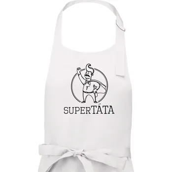 Kuchyňská zástěra Superhrdina táta - Pánská zástěra na vaření - Univerzální velikost ( Bílá )