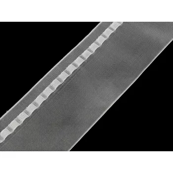 Záclonovka šíře 10 cm s poutky, barva transparent