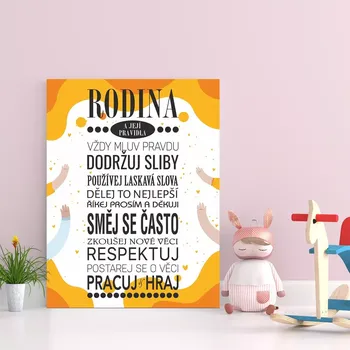 Plechová cedule Sablio Dárková cedulka Rodina 3: 30x40 cm