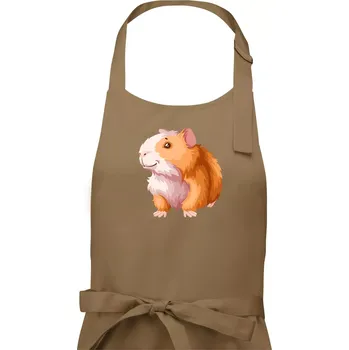 Kuchyňská zástěra Morče - kreslené, bílo oranžové - Pánská zástěra na vaření - Univerzální velikost ( Cappuccino )