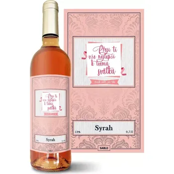 Víno Sablio Růžové víno Přeji ti vše nejlepší k tvému svátku: 0,75 l
