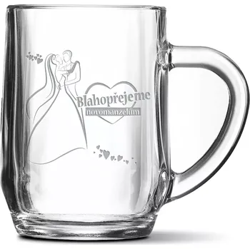 Sklenice Sablio Půllitr Blahopřejeme novomanželům: 0,5