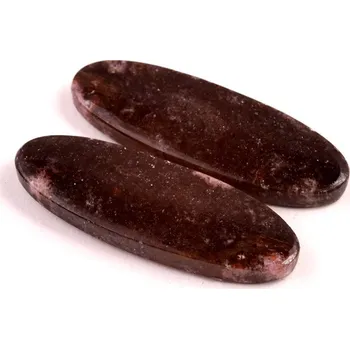 Přírodní kámen Kabošony páry Rhodonit č.P740 (39x14x5mm)