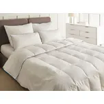 Mírně hřejivá přikrývka bílá kachní peří chmýří 220 x 240 cm luxusní přírodní výplň jaro léto Beliani