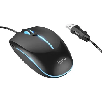 Myš HOCO herní svítící drátová myš 2400-DPI Barva: Černá