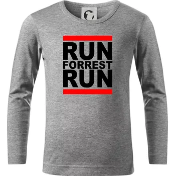 Chlapecké tričko Run Forrest Run - Triko dětské Long Sleeve - 122 cm/6 let ( Tmavě šedý melír )