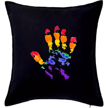 Polštář LGBT hand print - Polštář 50x50 - 50x50 - Pouze potah ( Černá )