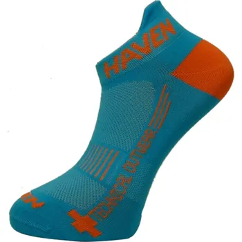 Pánské ponožky HAVEN Cyklistické ponožky kotníkové - SNAKE SILVER NEO 2PAK - oranžová/modrá 44-46