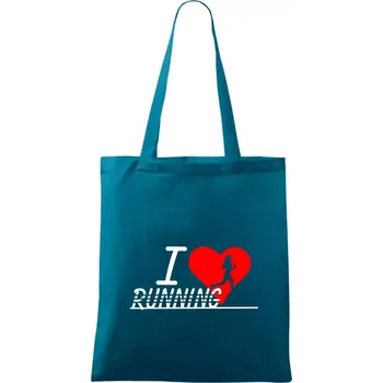I love running holka - Taška bavlněná - 42 x 38 cm ( Petrolejová )