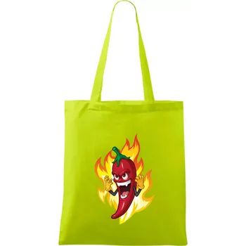 Chili paprička velmi pálivá - Taška bavlněná - 42 x 38 cm ( Limetková )