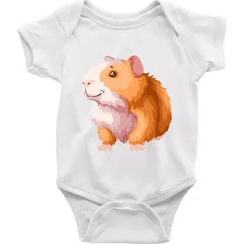 Kojenecký body Morče - kreslené, bílo oranžové - Body kojenecké s krátkým rukávem - Krátký r. 18-24 měs ( Bílá )