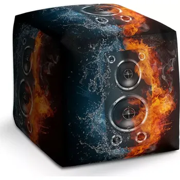 Taburet Sablio Taburet Cube Ohnivý reproduktor: 40x40x40 cm