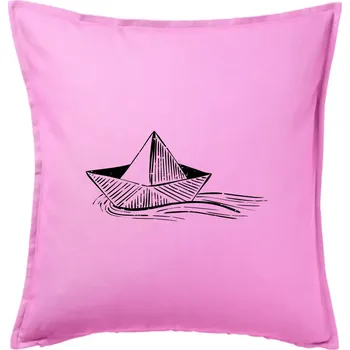 Polštář Letní romance - papírová loďka - Polštář 50x50 - 50x50 - Pouze potah ( Růžová )