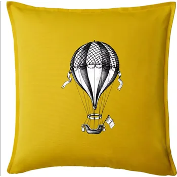 Polštář Horkovzdušný balón kreslený - Polštář 50x50 - 50x50 - Pouze potah ( Žlutá )