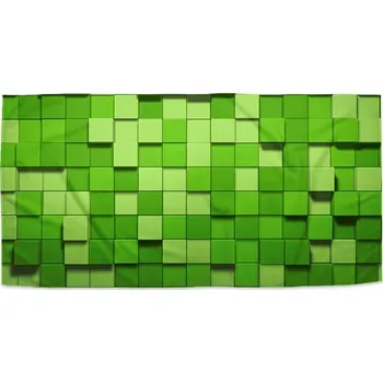 Osuška Sablio Ručník Green Blocks 3D - 50x100 cm