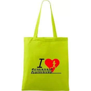 I love running holka - Taška bavlněná - 42 x 38 cm ( Limetková )