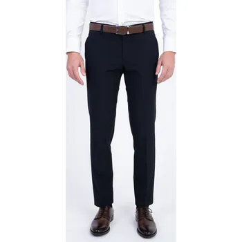 Dámské kalhoty Tmavě modré strečové kalhoty V přiléhavém střihu 192670