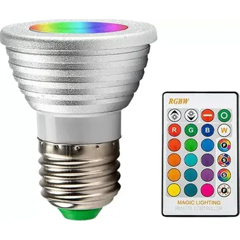 Žárovka Barevná LED žárovka E27 5W s dálkovým ovladačem set 3 kusů (LED žárovka multicolor s dálkovým ovládáním)