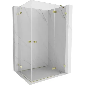 Mexen Lunar Duo sprchová kabina s pravými otevíracími dveřmi 90 x 75 cm, transparentní, zlatá - 834-090P-075L-50-00 Sprchové kouty