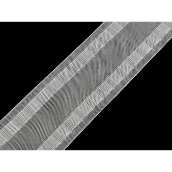 Záclonovka šíře 80 mm s poutky na kovové háčky, barva transparent