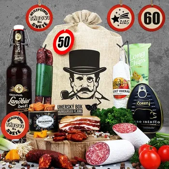 Dárkový potravinový koš Dárkový koš pro muže v pytli pro chlapa