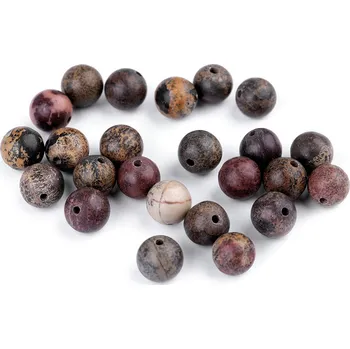 Korálek Výprodej - Jaspis tmavý, minerální korálky Ø8 mm - 12ks Varianta: jaspis tmavý, Balení: 12 ks