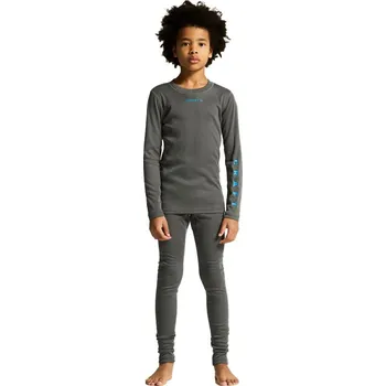 Set dětského termoprádla Dětský Set termoprádla CRAFT CORE WARM BASELAYER SET JR 1909712-985355 – Šedá 146/152