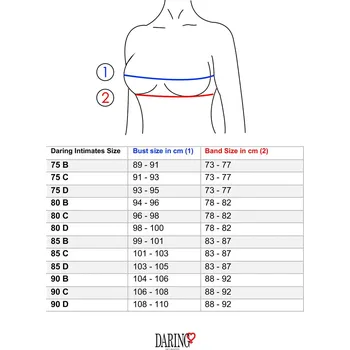 Dámská erotická podprsenka Daring Intimates Day & Night Very sexy unlined lace bra - Red - 85C