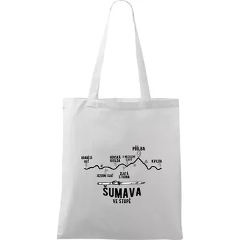 Nákupní taška Šumava ve stopě - Taška bavlněná - 42 x 38 cm ( Bílá )