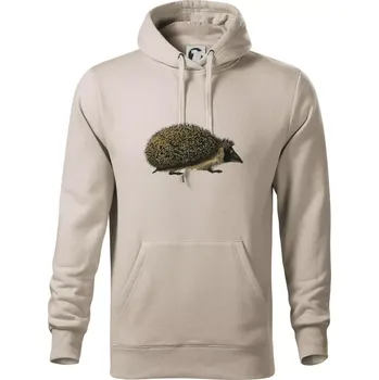 Pánská mikina Ježek kresba - Mikina pánská Cape s kapucí - S ( Ledově šedá )
