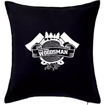 Polštář Hard Work Woodsman - Polštář 50x50 - 50x50 - Pouze potah ( Černá )