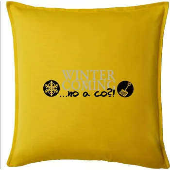 Polštář Winter Is Coming parodie - Polštář 50x50 - 50x50 - Pouze potah ( Žlutá )