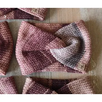 Zimní čelenka Pletená čelenka - hnědá č.7