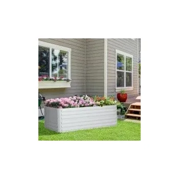 Vyvýšený záhon Vyvýšený ocelový záhon, 180 x 90 x 60 cm | světle šedý