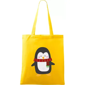 Tučňák se šálou - Taška bavlněná - 42 x 38 cm ( Žlutá )
