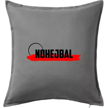 Polštář Nohejbal nápis - Polštář 50x50 - 50x50 - Včetně výplně ( Tmavě šedý melír )