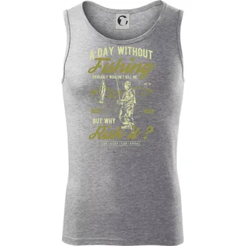 A Day Without Fishing - Tílko pánské Core - 2XL ( Tmavě šedý melír )